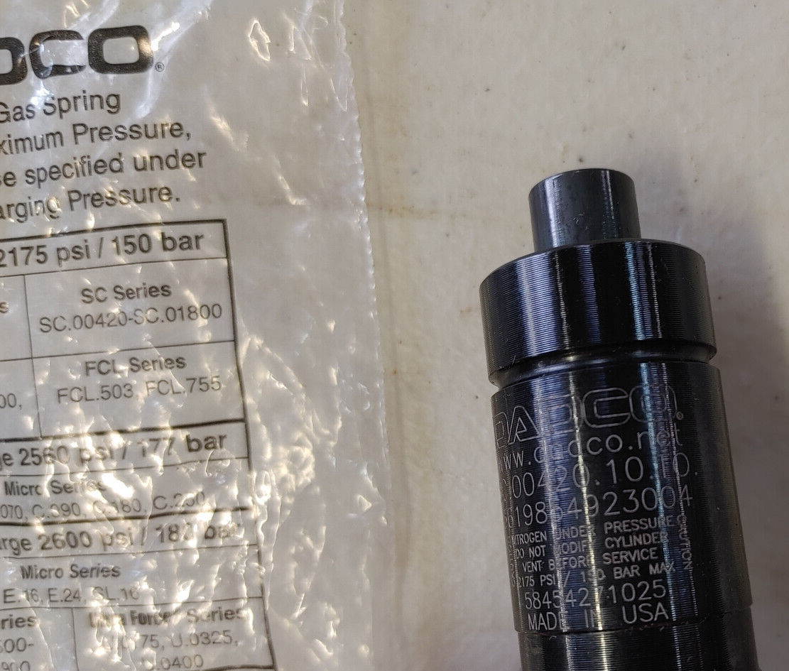 Dadco SC00420.10.TO Nitrogen Gas Spring 2175PSI (GSB1)
