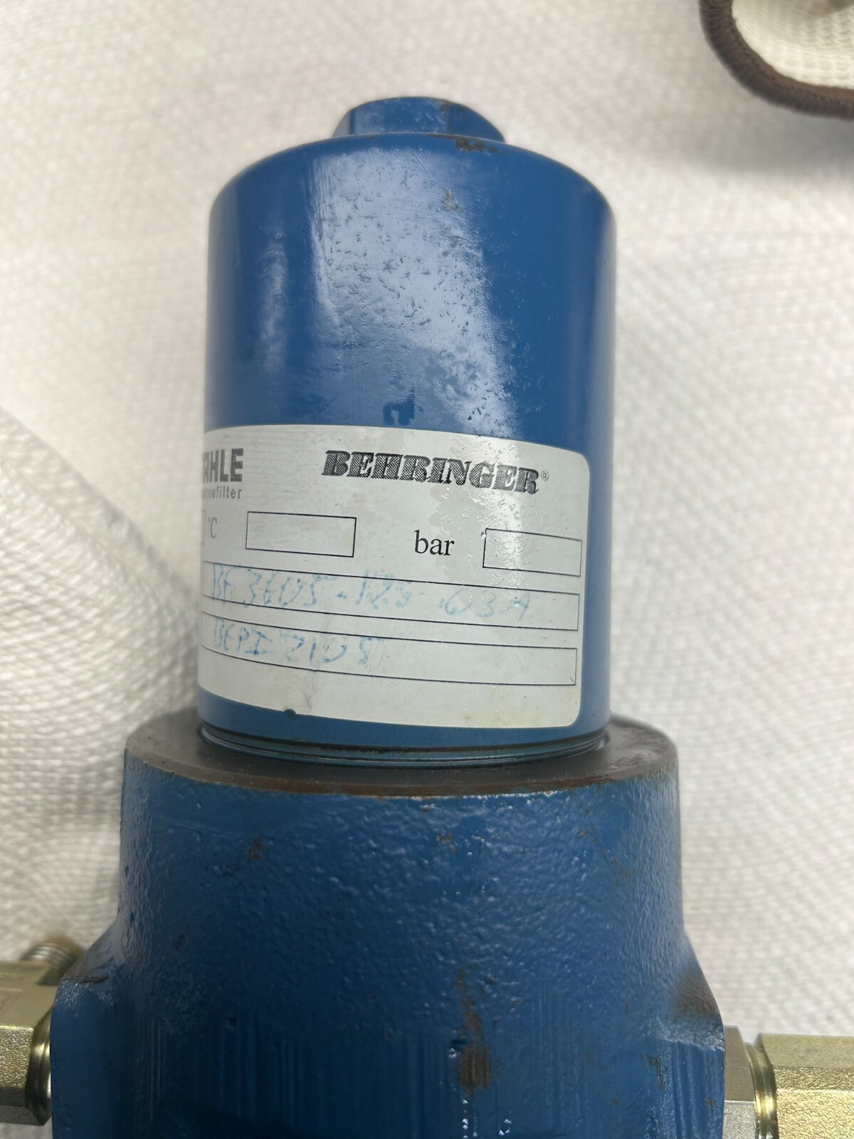 Mahle Industriefilter Behringer BF-3605 (incomplete model #) not legible
