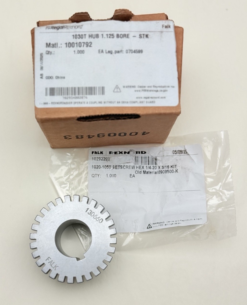 0704599 Rexnord Falk 1030T Grid Coupling Hub 1.125″ Bore STK, 10010792 Matl