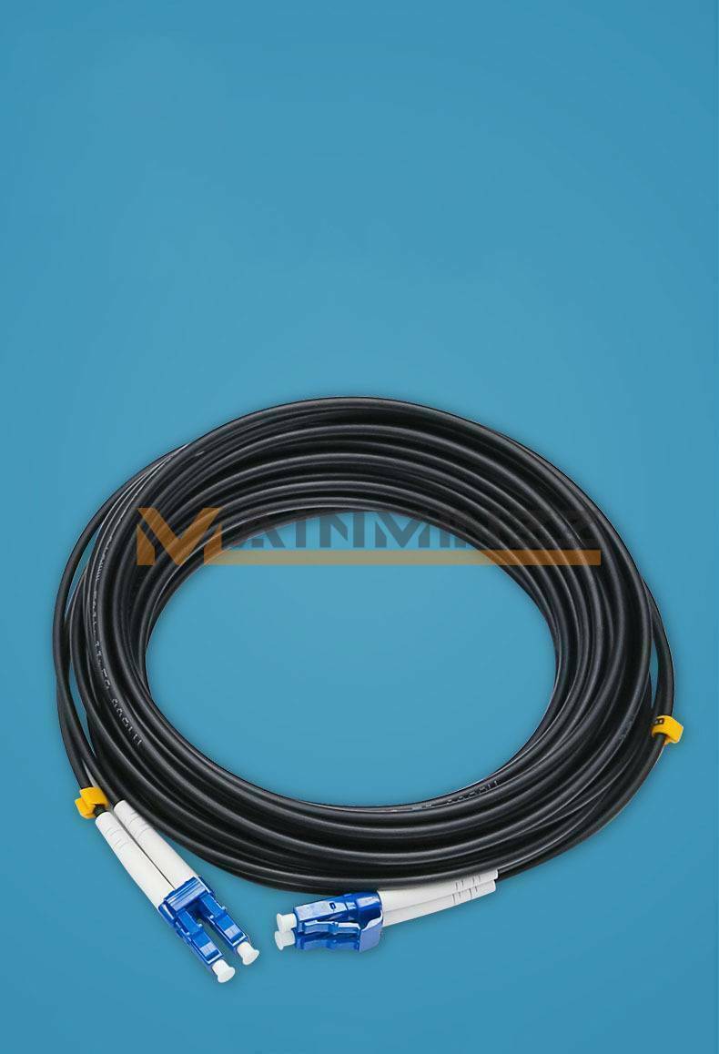 5M LC-LC UPC SM 9/125 Black Armored Fiber Cable Duplex Fiber Optic Patch Cord