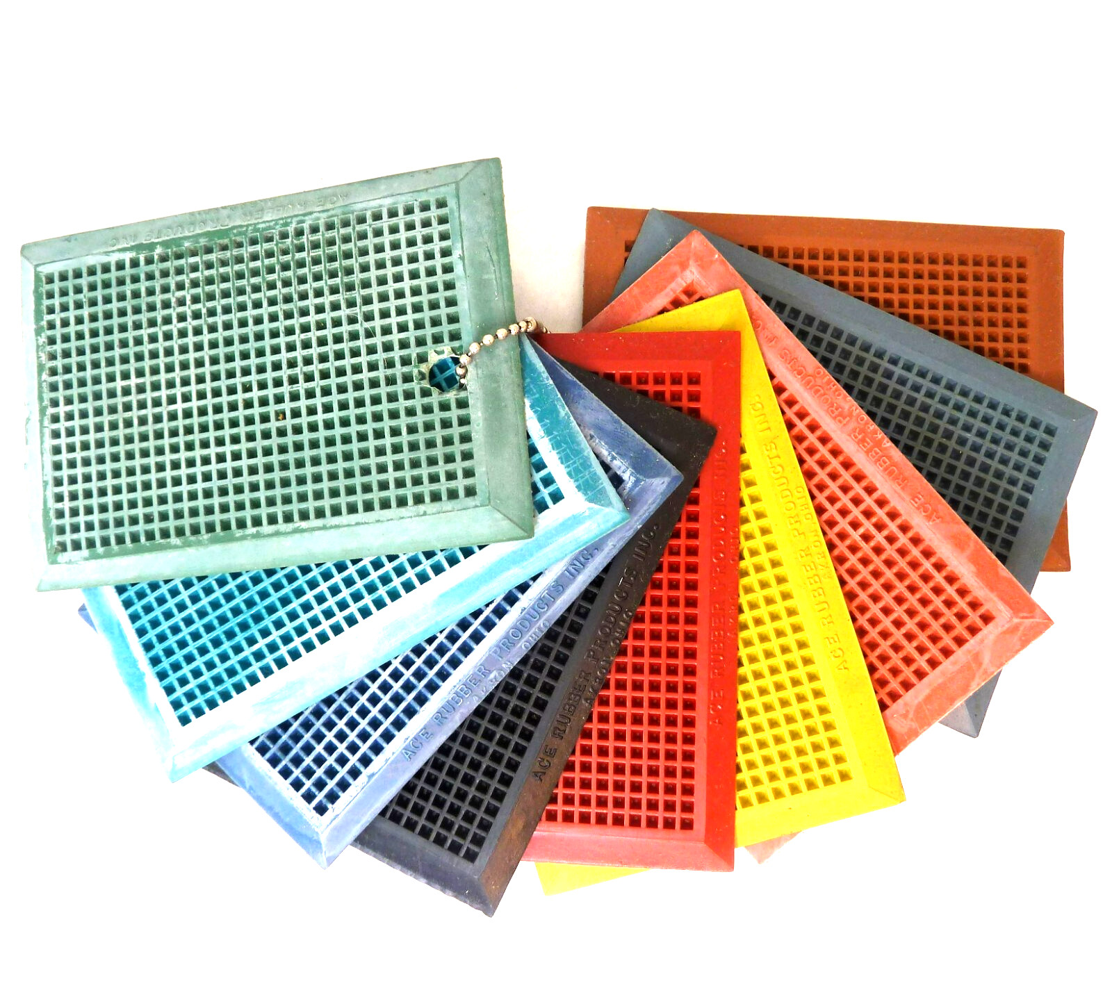 Vintage Ace Rubber Products Salesman Sample Floor Mat Swatches1950s 3″x 4.25″