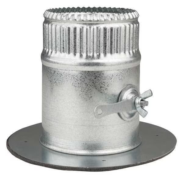 Greenseam Collar W/Damper, 4 in Duct Dia