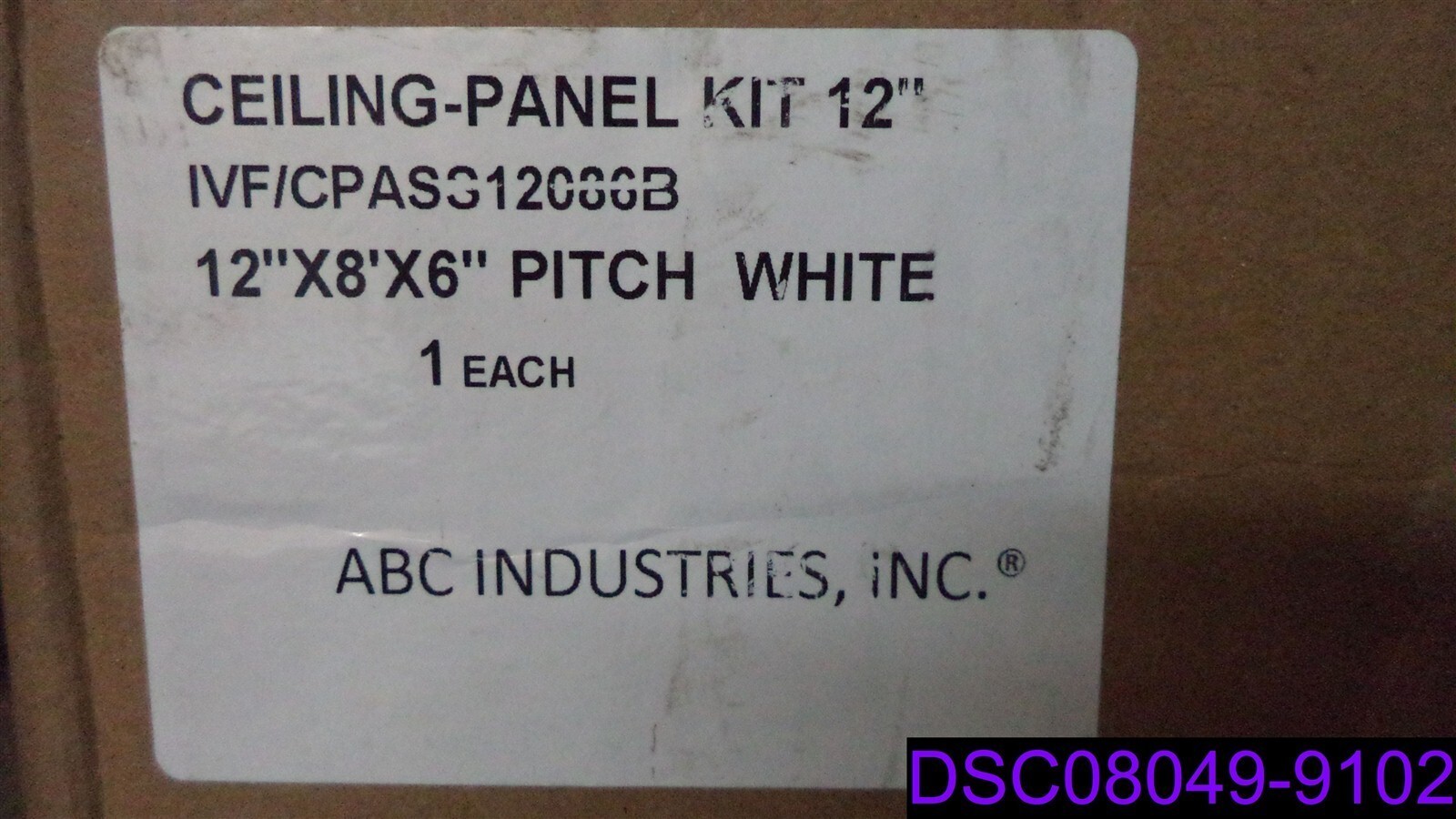 ABC Ind. 12″ Ceiling Panel Kit 12″ x 8′ x 6″ Pitch White IVF/CPASS12086B