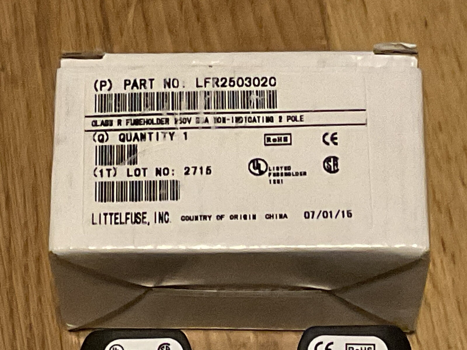 Littelfuse LFR250303C 30A Fuse Holder Class R 2 Pole 250V