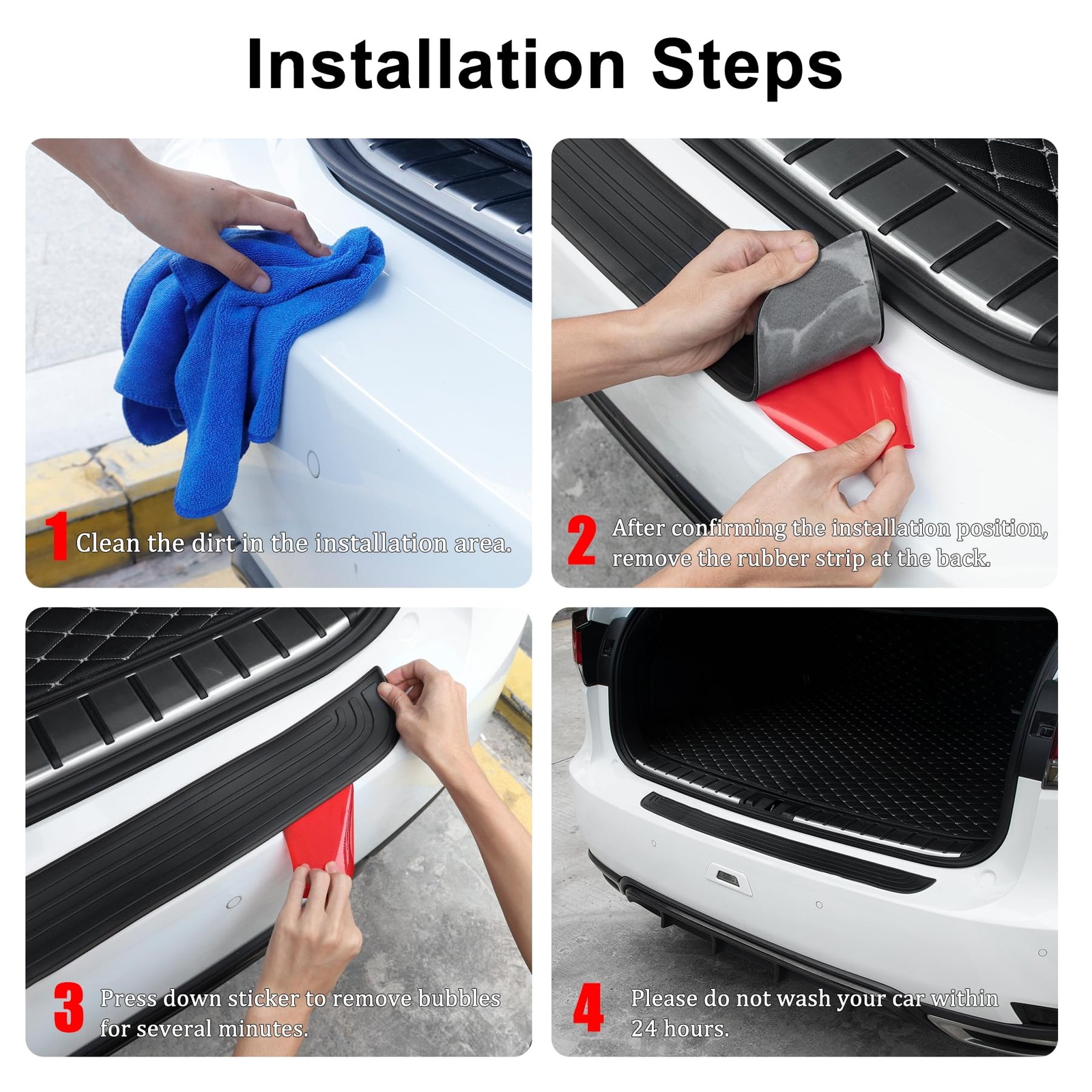 Car Rear Bumper Protector, 33.07inch x2.75inch Car/SUV Universal Anti-Scratch…