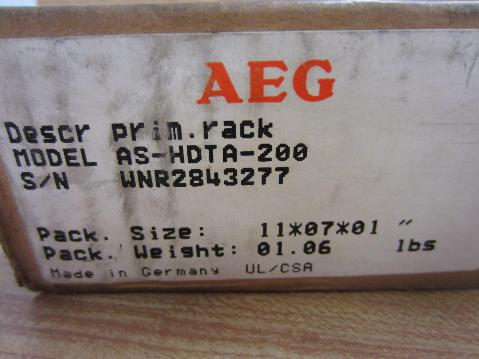 AEG AS-HDTA-200 Modicon ASHDTA200 Primary Rack