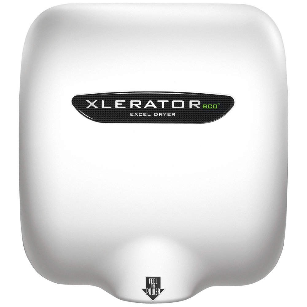 EXCEL DRYER XL-BW-ECO-110-120V Hand Dryer,10 sec,65 to 75 dBA,WH 455A69