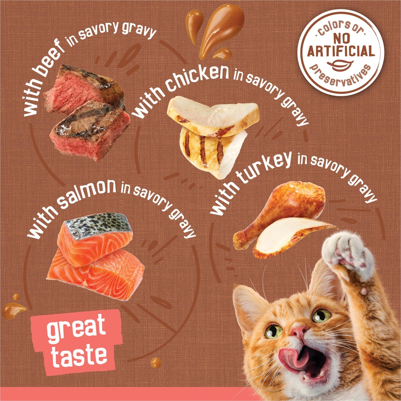 Purina Friskies Extra Gravy Wet Cat Food Chunky 24ct Variety Pack, 5.5 oz. Cans