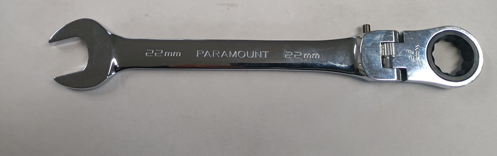 Paramount 22 mm LOCKING FLEX HEAD Ratcheting Combination Wrench Chrome