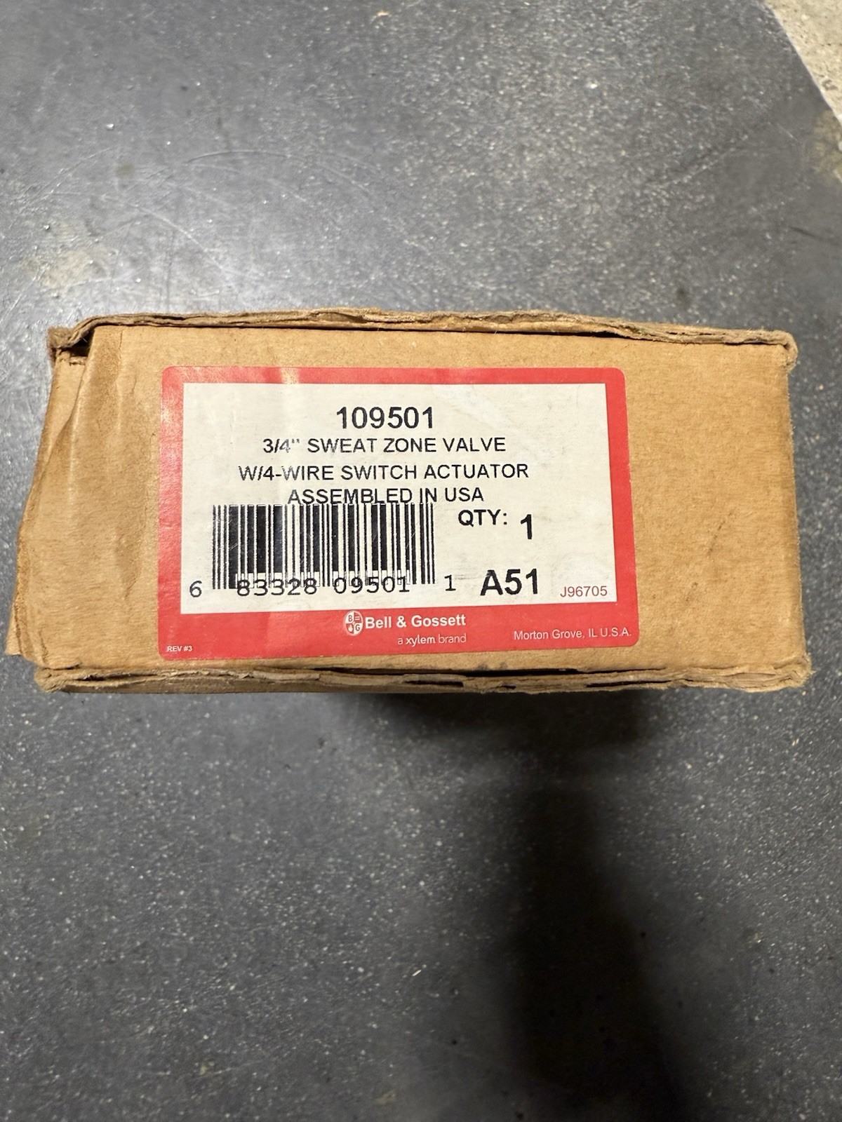 Brand New Bell And Gossett 3/4” Sweat Zone Valve Wire Switch Actuator 109501