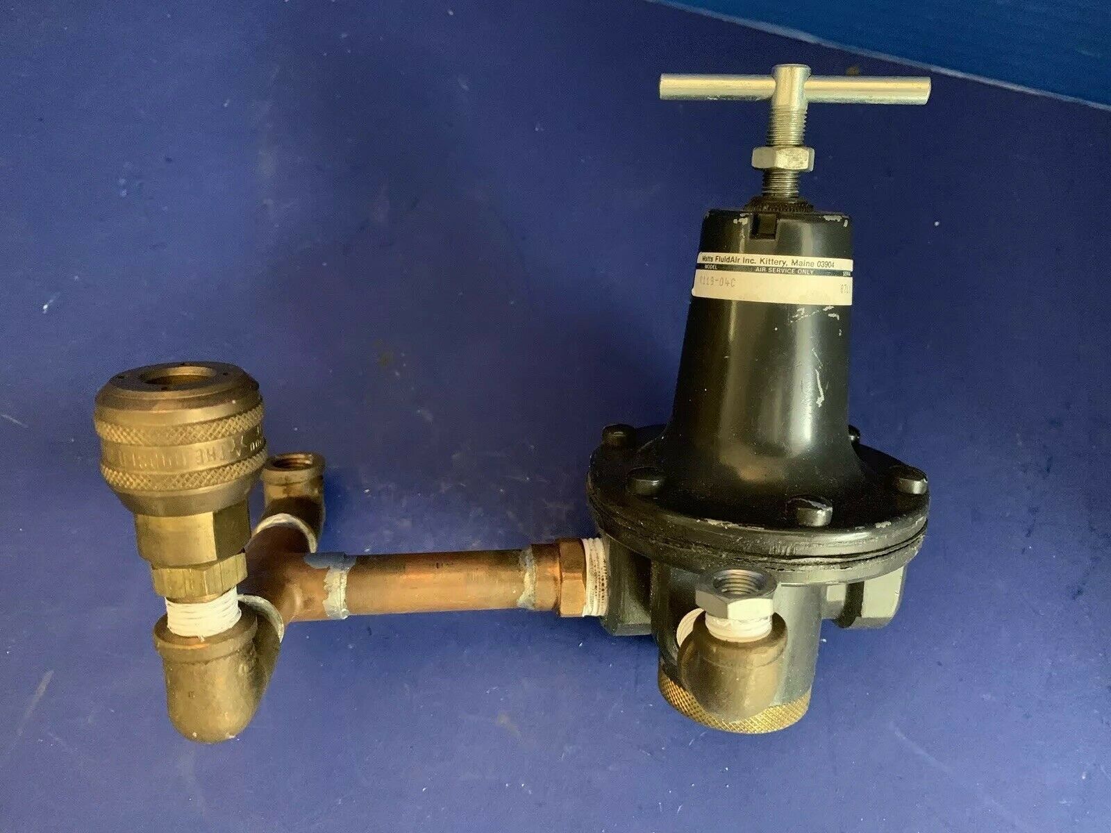 Watts R119-04C Air Regulator Assy w/ Hanson 3000 Push-Tite Coupling, Used