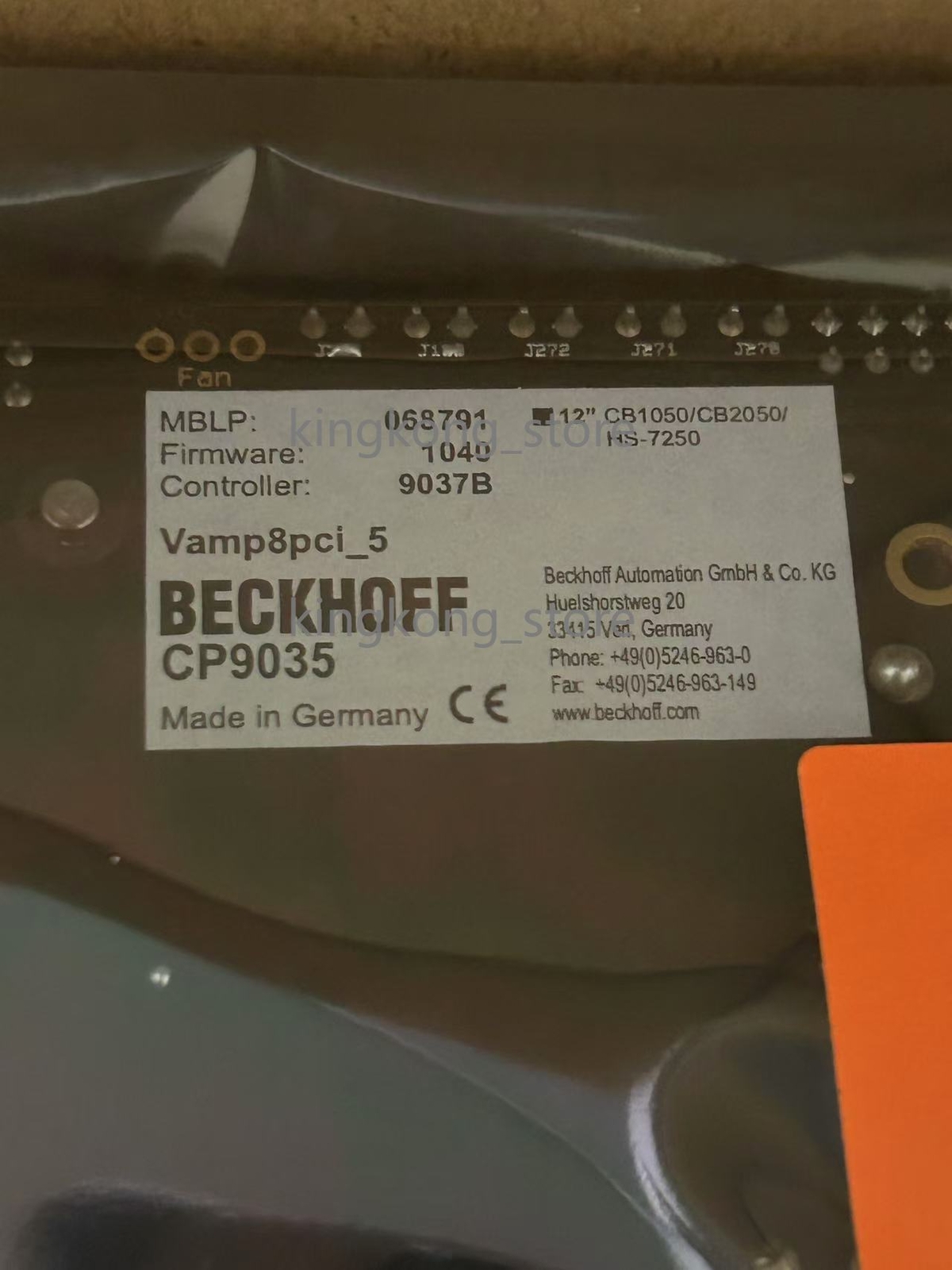 BECKHOFF CP9035 Vamp8pci_5 DVI 12’CB1050 CB2050/HS-7250 068791 HW:06 BOARD