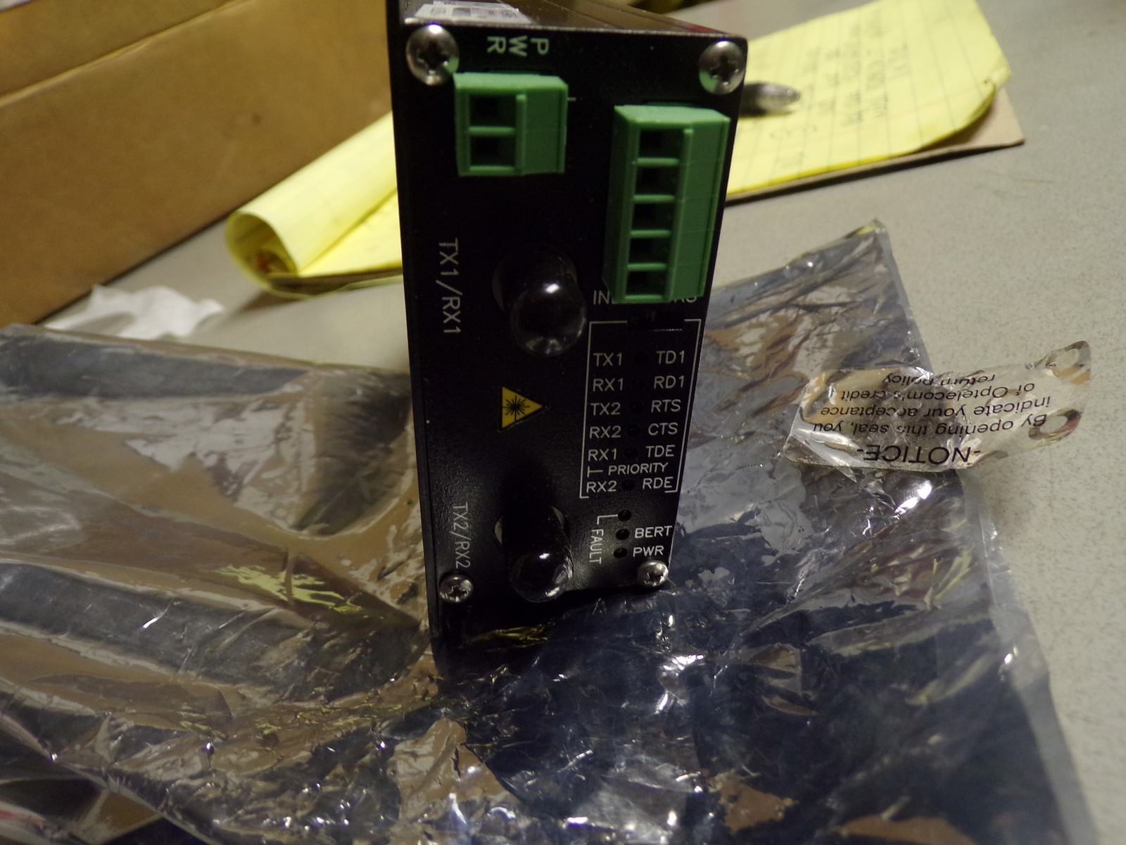 NEW Optelecom Single Mode Dual Fiber Optic RS232/422/485 Modem 23445-1