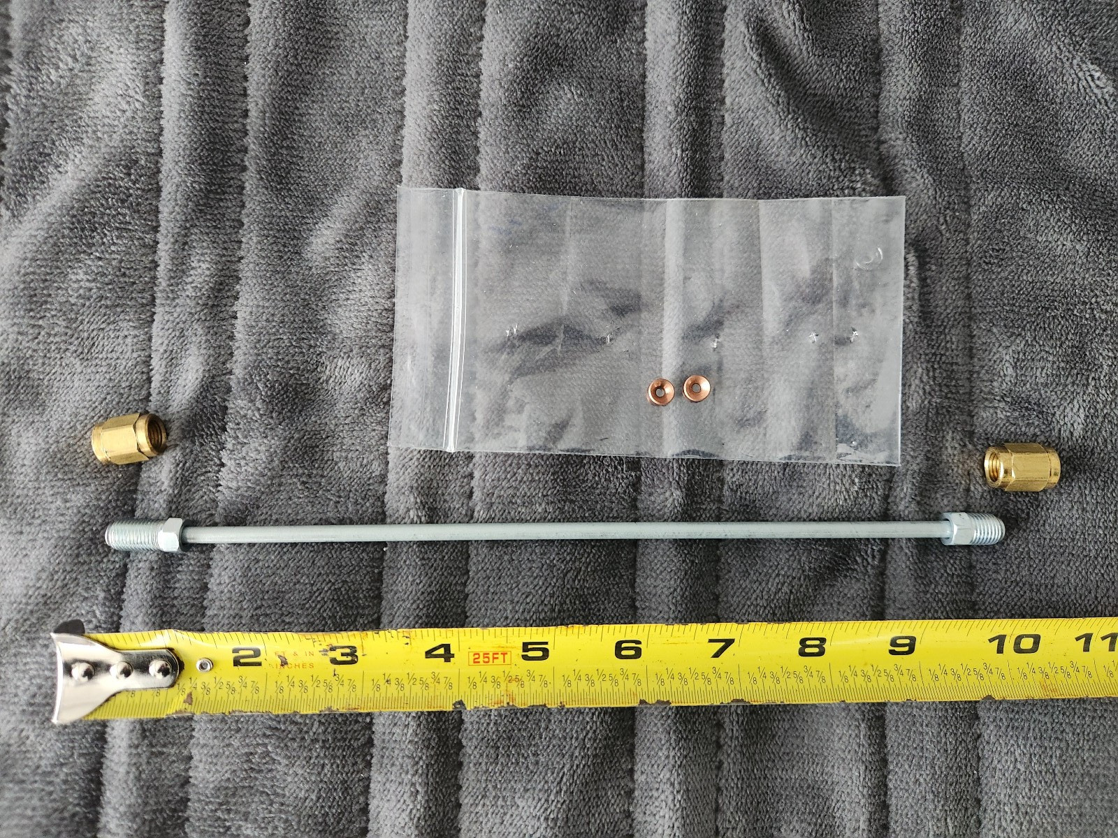 3/16″ Brake Line Kit with Fittings, 10″ Long Stainless Steel Brake Line