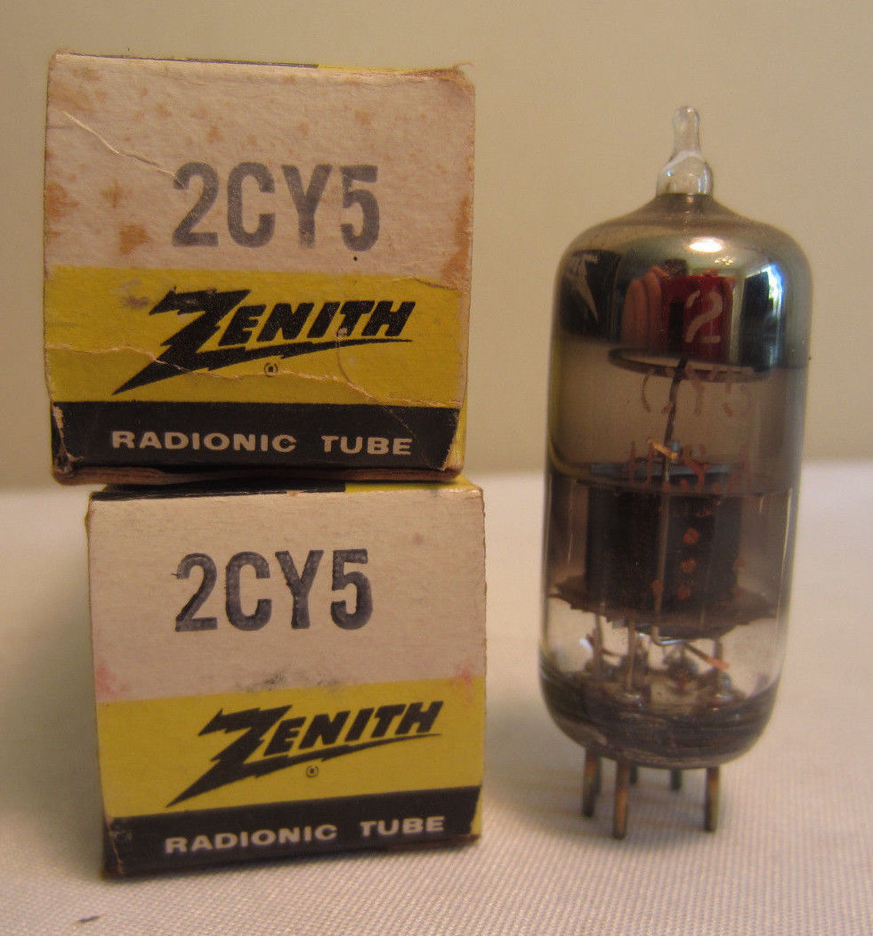 Lot Of 2 Zenith 2CY5 Radionic Electronic Tubes In Boxes NOS