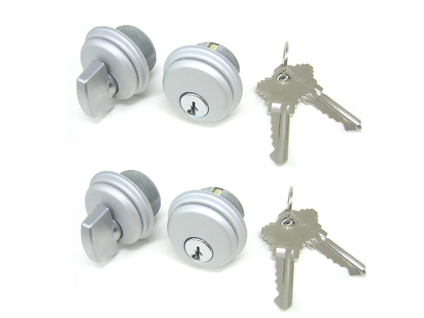 McAvory Storefront Door Commercial Mortise Lock Cylinder & 2, Aluminum Silver