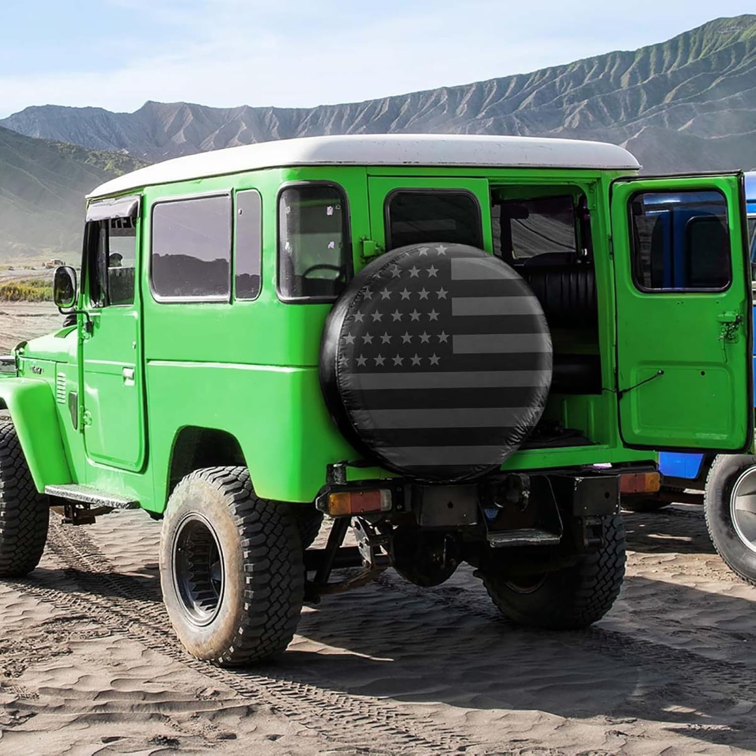 16 Inch Thickening Spare Tire Cover with American USA Flag Waterproof 16 inch