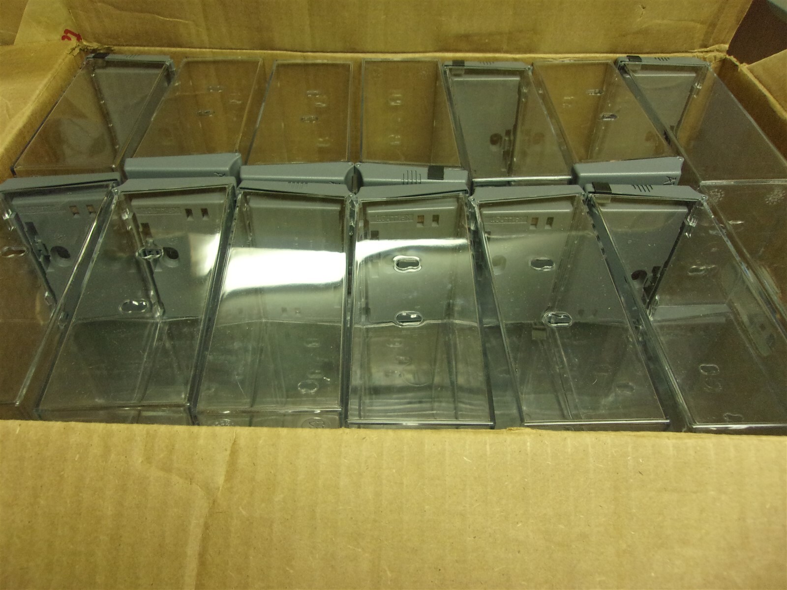 Alpha Security Anti Theft Plastic Boxes KP1447DT, Lot of 42 4-3/8″x2-3/8″x6-1/2″