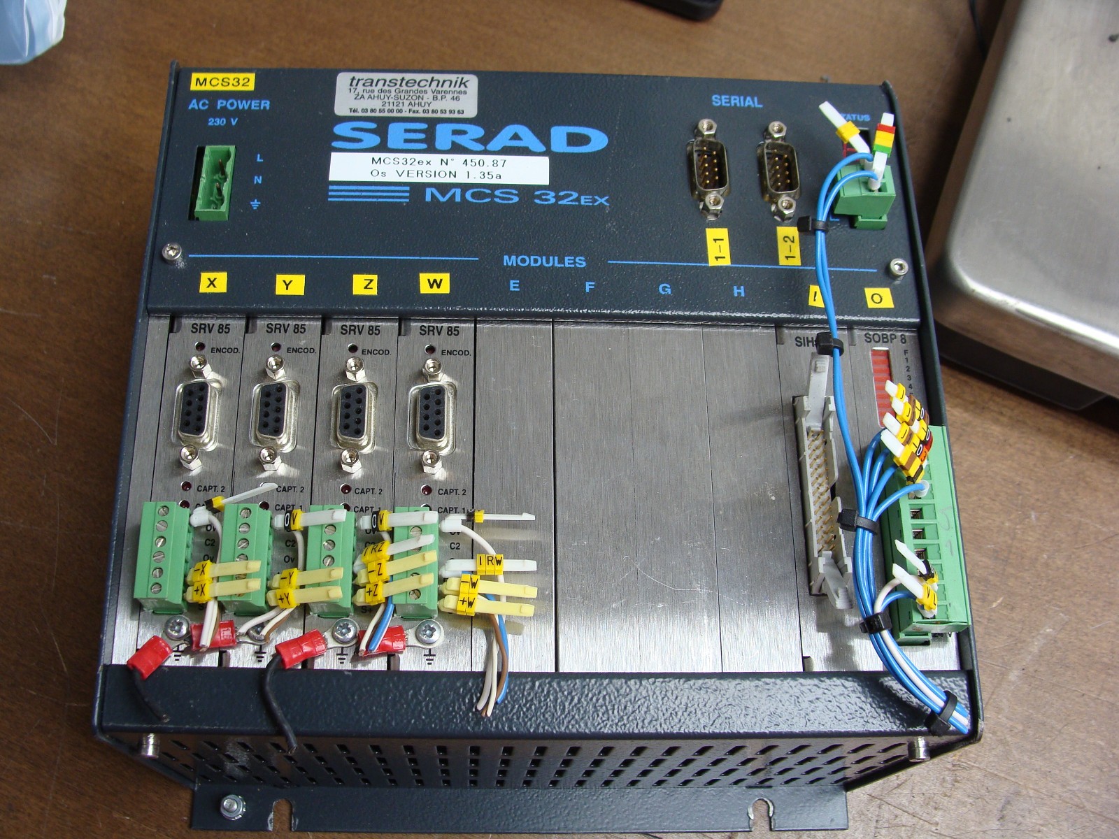SERAD MCS 32EX MOTION CONTROLLER MODULE CHASSIS WITH 4 SRV 85 MODULES