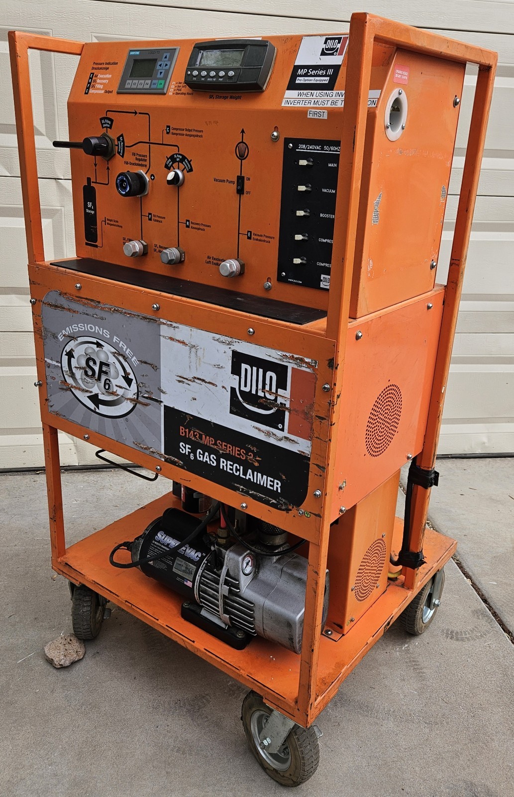 Dilo B143R11 B143 MP Series 3 Small Service Cart SF6 Gas Reclaimer