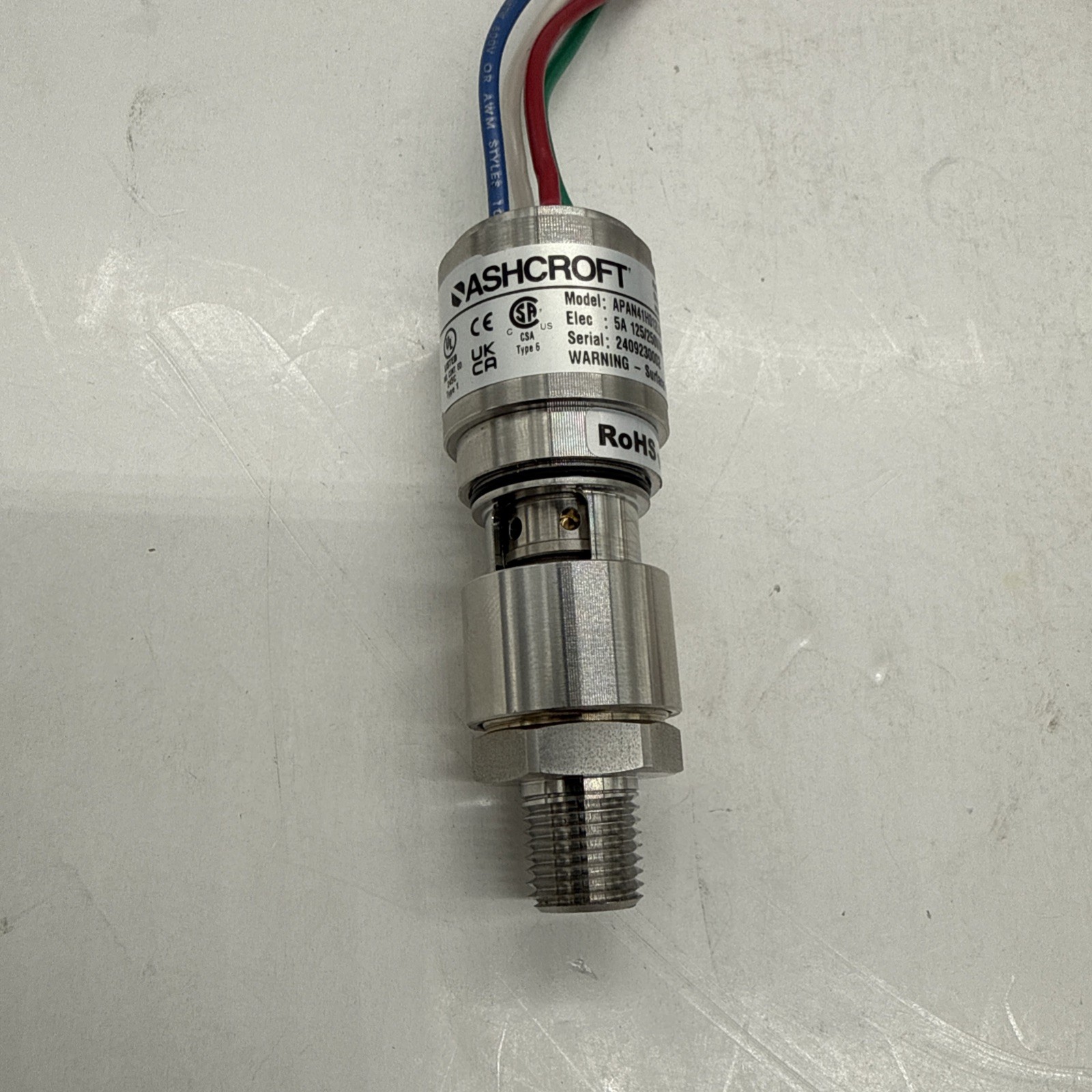 ASHCROFT APAN71H012CS0230#-NSR PressrSwtch,ExplProof,SPDT,6to30psi 36K045