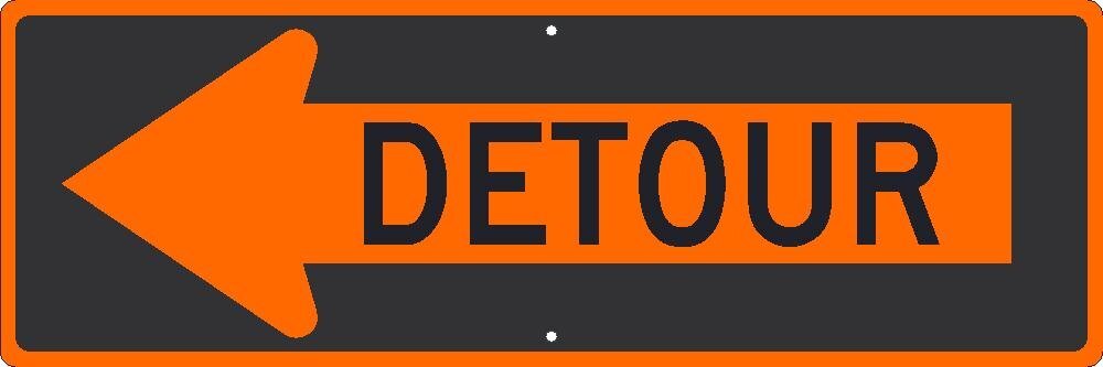 NMC TM194K DETOUR Sign 36 in. x 12 in. Heavy Duty High Intensity Reflective