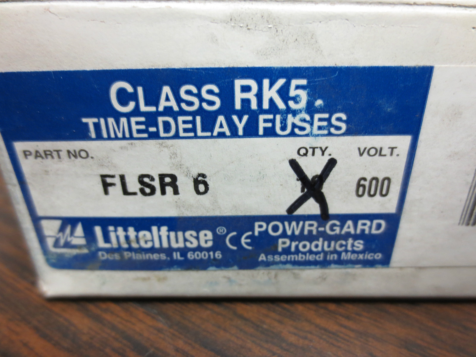 LITTELFUSE FLSR 6 FUSE, POWR-GARD CLASS RK5 TIME-DELAY 6A, 600V – NEW SURPLUS