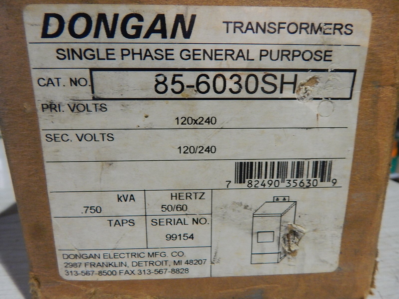 Dongan 85-6030SH 99154 Transformer *FREE SHIPPING*