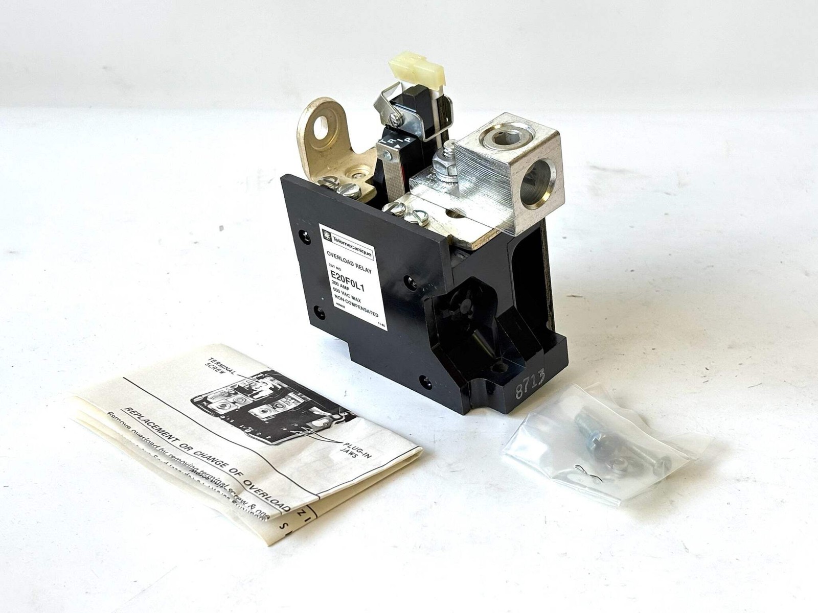 4PK Telemecanique E20F0L1 Size 4 Solid‑State Overload Relay Kit 85‑115 A 600 V