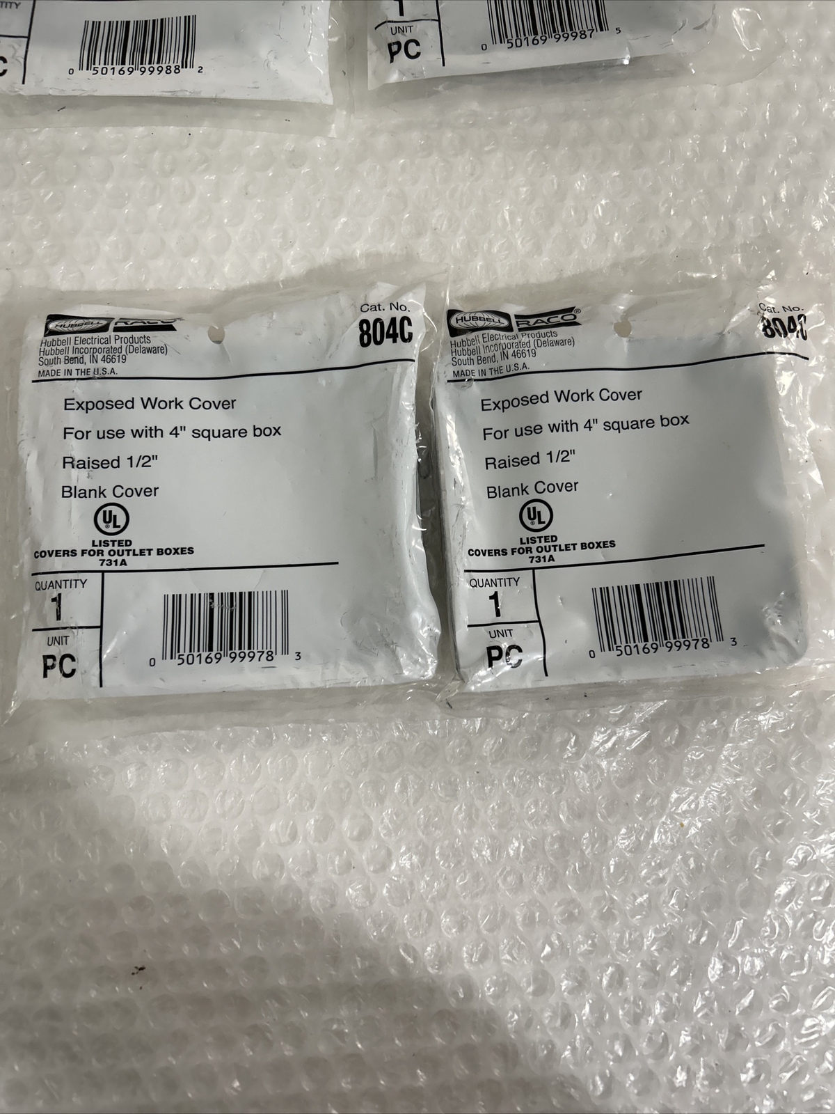 NEW Assortment of HUBBELL 4″Sqr Covers 3-902C,2-804C,1-812C,1-813C 7 Total