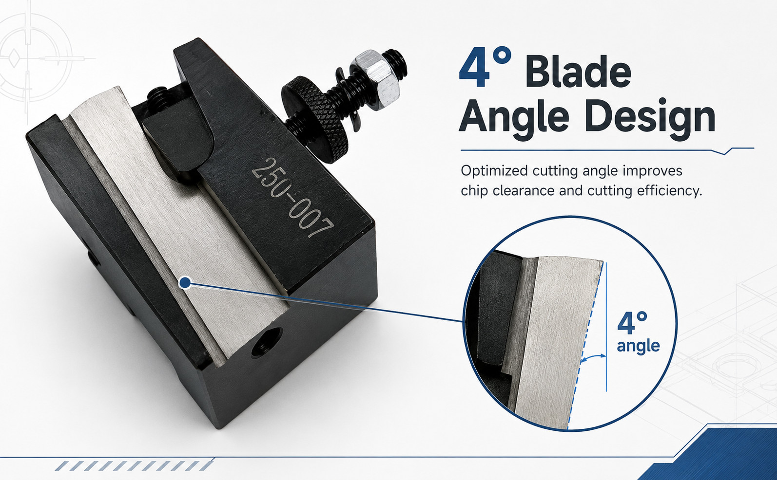 #7 OXA Universal Parting Blade Tool Holder Type 250-007 with 4° Blade Angle