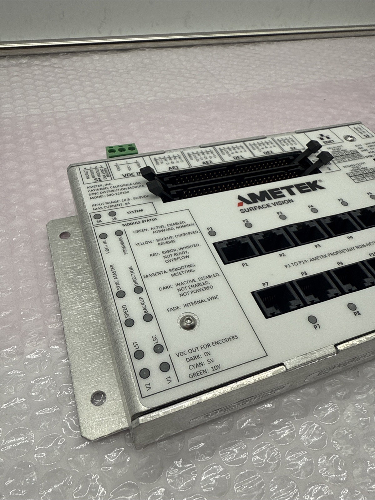 Ametek Cognex Surface Vision SYNC Distribution Module Panel # 540-120150