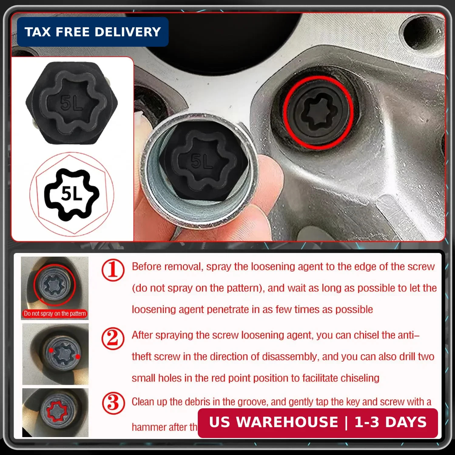 12PCS Wheel Locking Nut Key Kit Compatible with Mercedes Benz | Wheel Lock Nut S