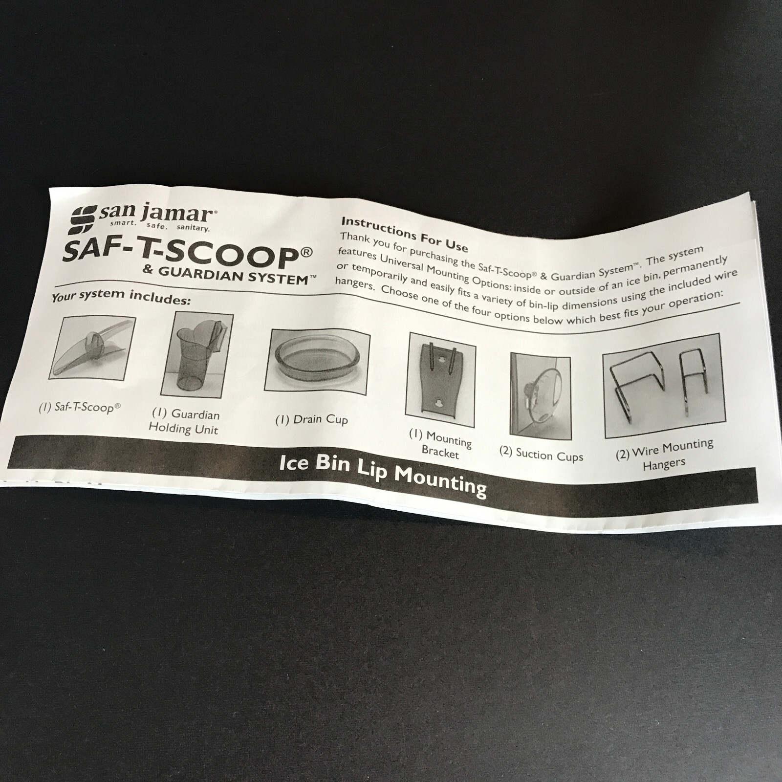 San Jamar Saf-T-Scoop & Guardian System Ice 20-24oz For Hotel Restaurant SI7000
