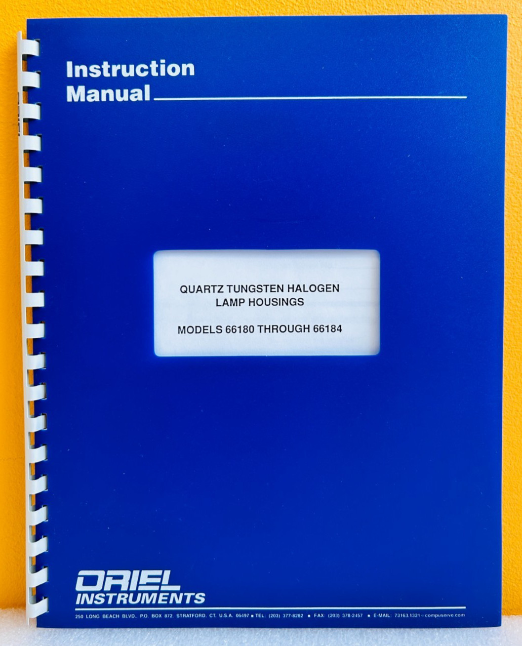 Oriel 66181, F/0.85 Condenser, 110 VAC, Halogen Lamp Housing. New + Manual!