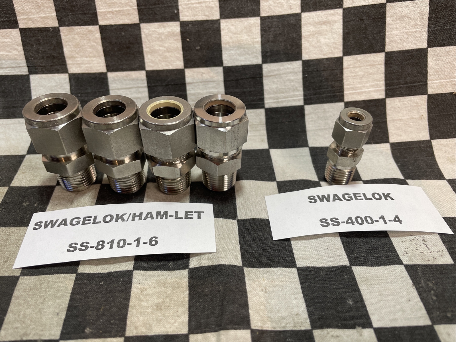SWAGELOK SS-200-1-8 SS-600-1-8 SS-400-1-8 SS-810-1-6 SS-400-1-4, LOT OF 8#1176Z3