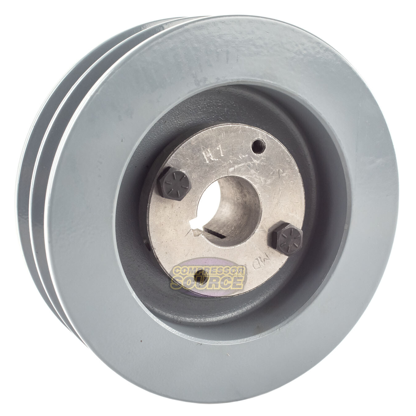 Cast Iron 5.5 ” Dual Groove Belt B Section 5L Pulley with 1 ” Sheave Bushing