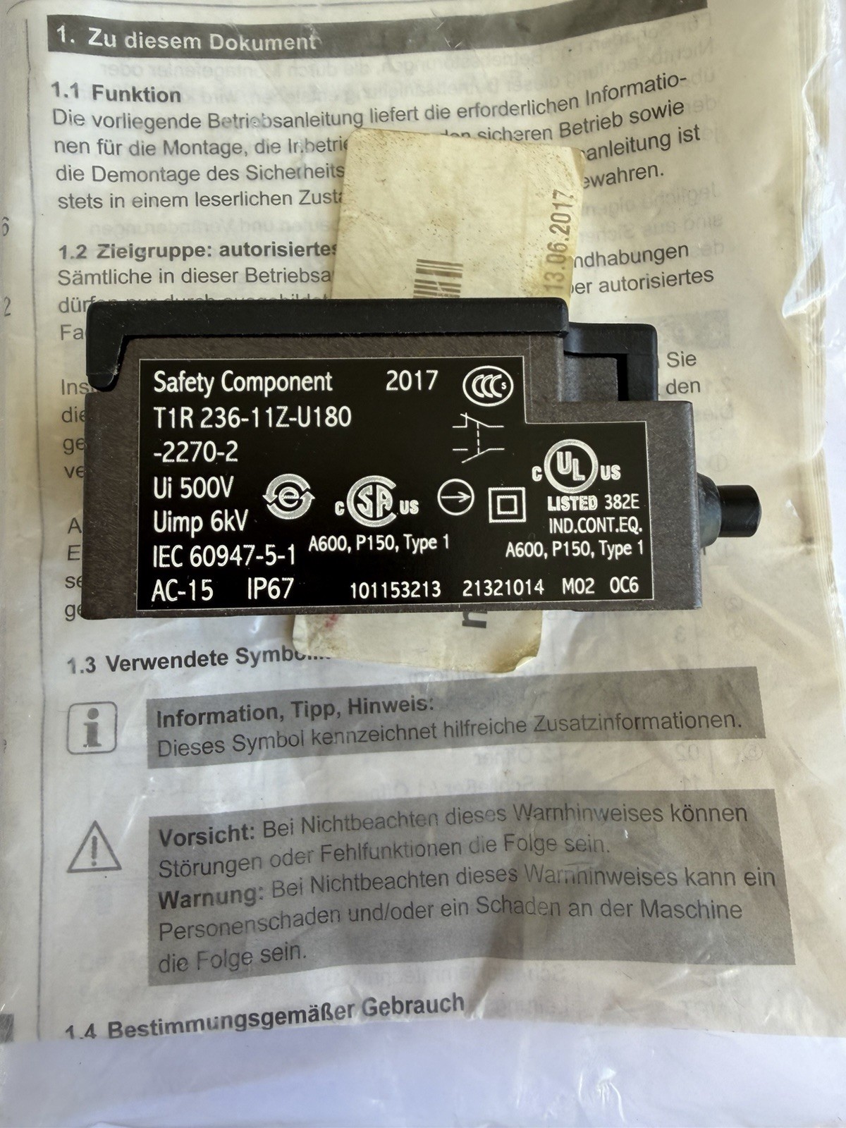 Schmersal T1R 236-1 1Z-U180-2270-2