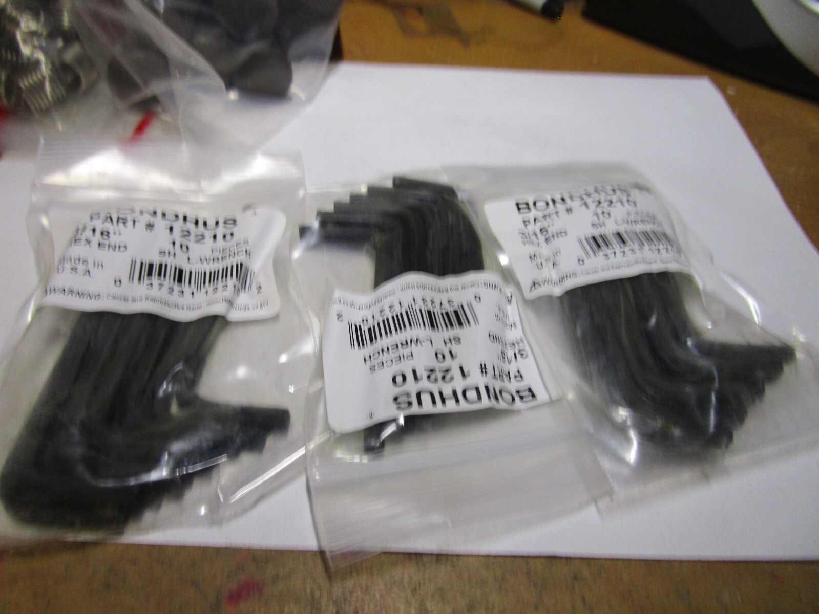 Bondhus ProGuard 3/16 in Hex Short Arm L-Wrench 12210 QTY 30