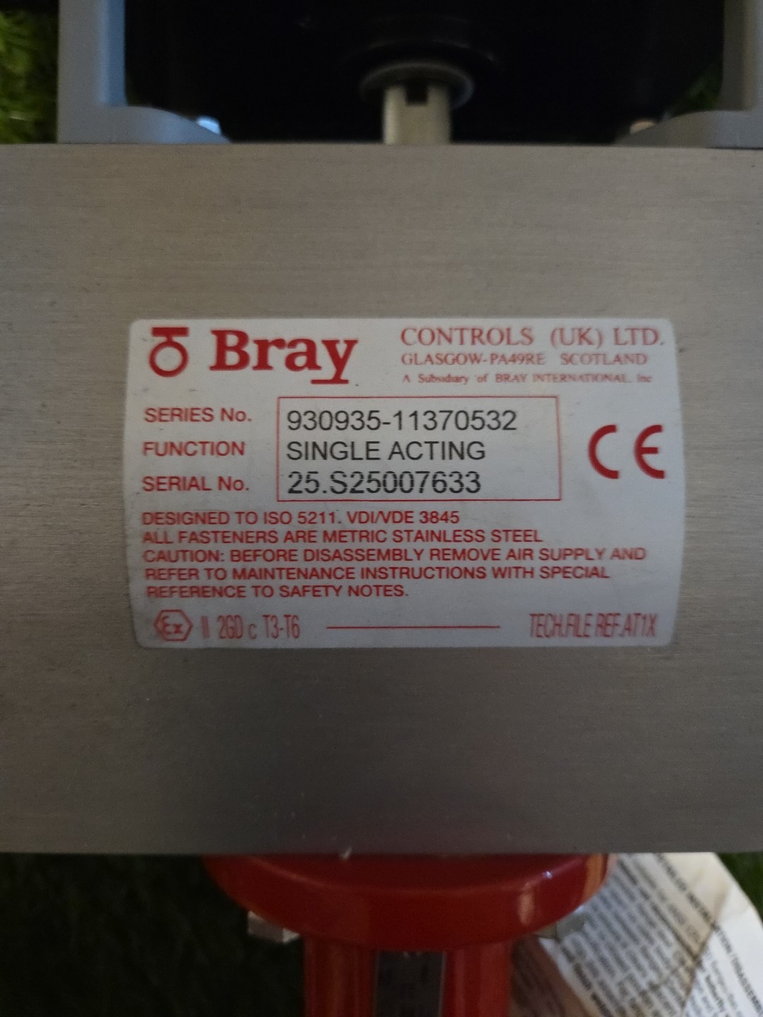 New BRAY CONTROLS 930935-11370533 ACTUATOR W/ BUTTERFLY VALVE