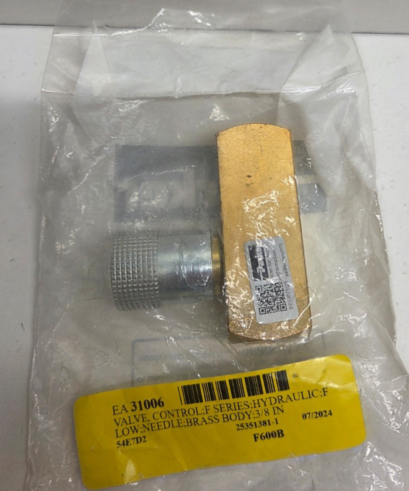 NEW IN BAG! PARKER 3/8″ BRASS FLOW CONTROL VALVE F600B