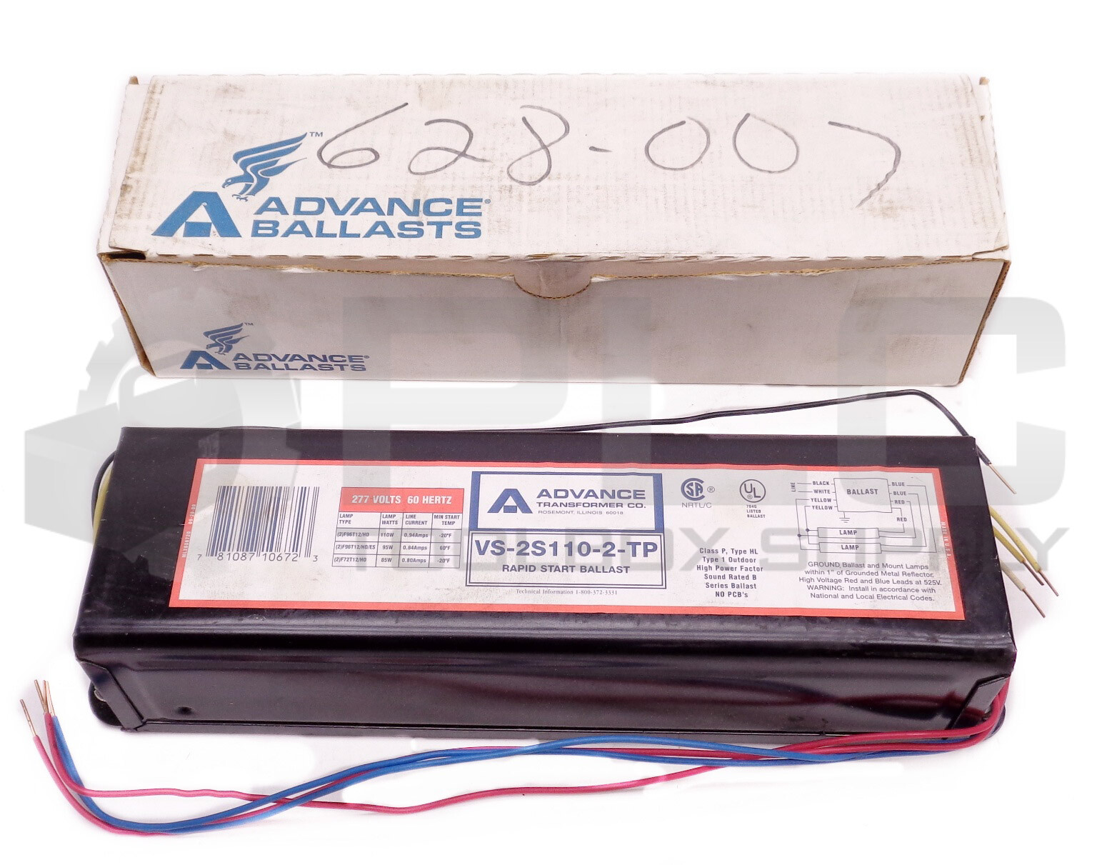 NEW ADVANCE BALLASTS VS2S110TP RAPID START BALLAST 277V 60HZ