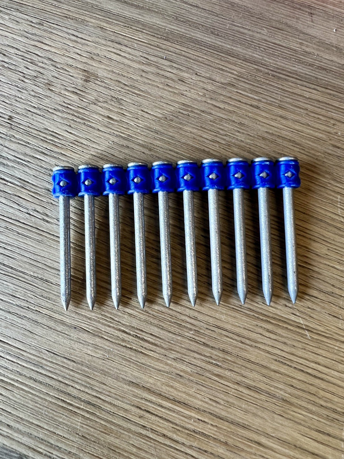 Power Fasteners 8mm Head Collated Drive Pins 2” Shank Blue cat# 50258N