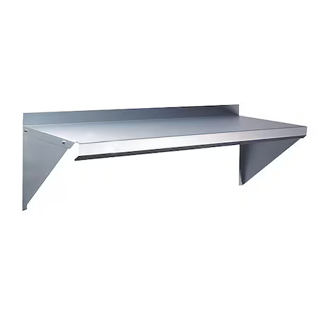 Zoro Select 2Hfy2 Steel Wall Shelf, 12″D X 48″W X 11-1/2″H, Silver, 2Hfy2