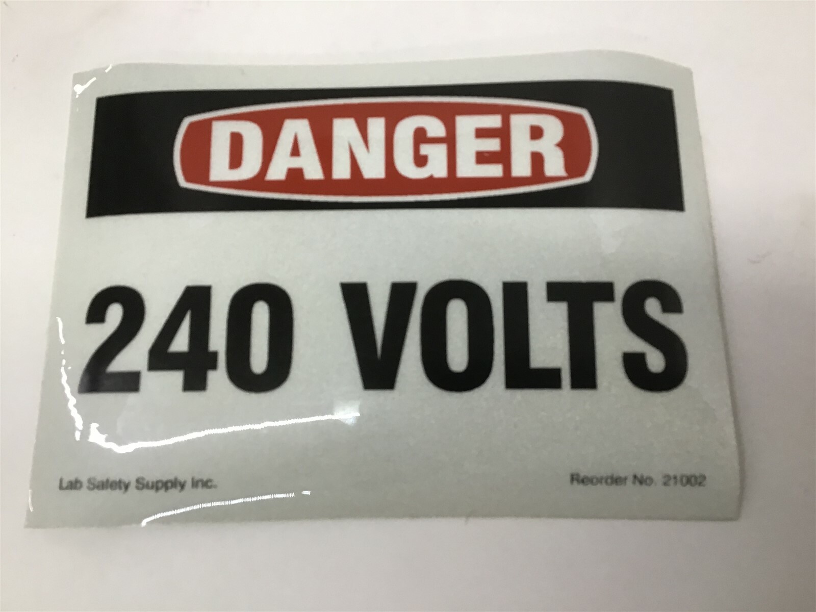 Lab Safety Supply 21002 Danger 240 Volt Sticker 3 1/2″ by 5″ Lot Of 7
