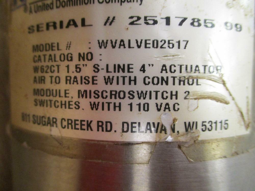 Waukesha Cherry-Burrell WVALVE02519 Valve W62CT