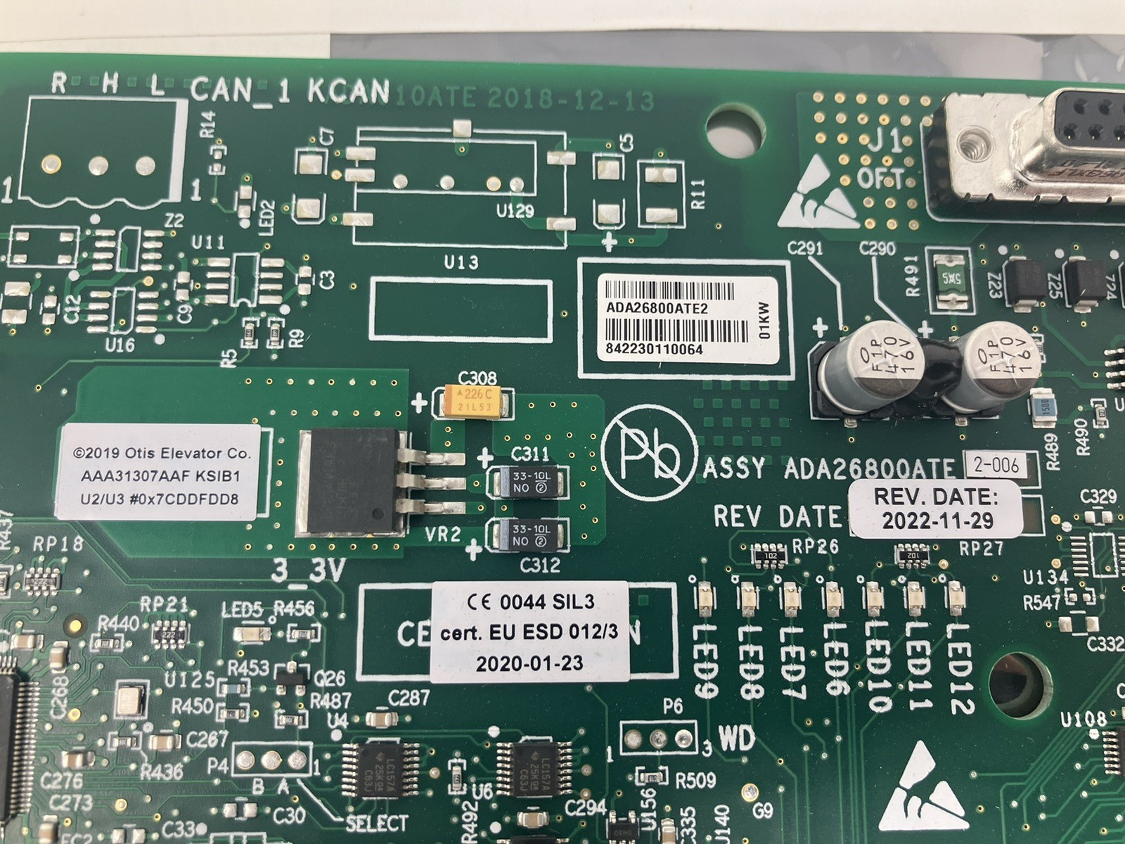 Otis ADA26800ATE2 Elevator E2 Control KSIB KIB1 Car Subsystem Board