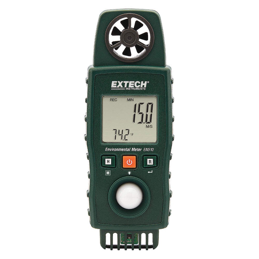 EXTECH EN510 Environmental Meter,0.9 to 44.7 mph 453A49