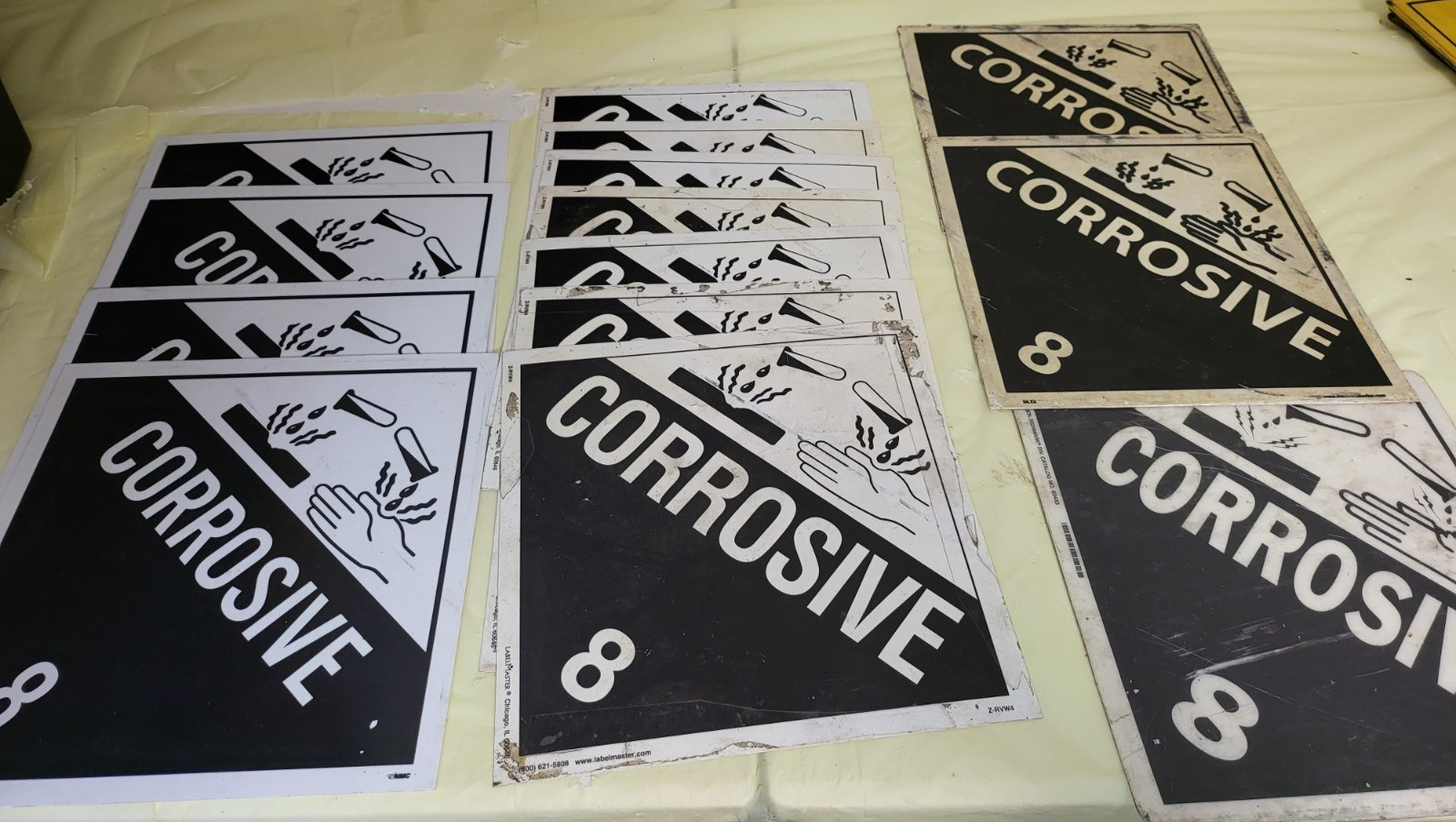 13 Hazardous Material WORDED Placard Class 8 Corrosive NMC BRADY LabelMaster P