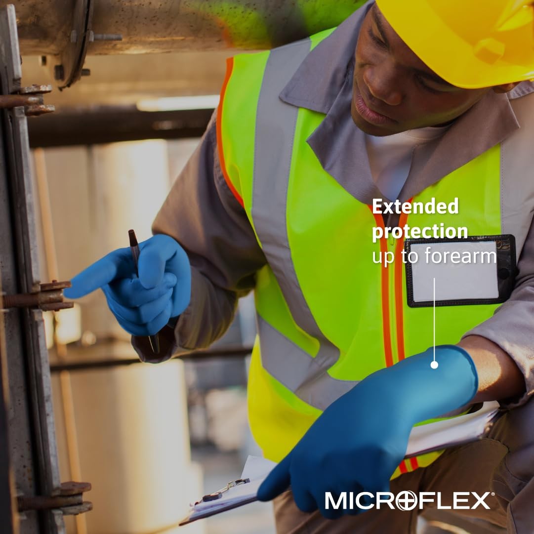 Microflex SG-375 Disposable Latex Gloves Medical / Exam Grade, Long Cuff, Thick